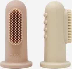 Mushie à Brosses à Dents En Silicone Pour Bébé Mushie | Blush + Sable Changeant | SALOPETTE