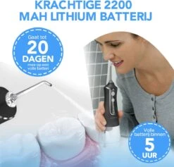 MODITO Hydropulseur PRO - 350ML - 3 Positions - 6 Attachements - Irrigateur Buccal - Hydropulseur Sans Fil - Zwart 11 MODITO Hydropulseur PRO - 350ML - 3 Positions - 6 Attachements - Irrigateur Buccal - Hydropulseur Sans Fil - Zwart -Dentaires Appareils Magasin 1200x1152 2