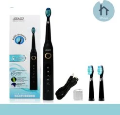 Brosse à Dents électrique Thuys - Accessoire Brosse à Dents électrique - Brosse à Dents électrique Avec Minuterie - Zwart - Port USB