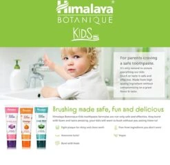 Himalaya Botanique Dentifrice Enfant Bubble Gum & Cool Mint - Mix Fun Pack - 6 X 80 G - Dentifrice Bio - Sans Fluorure - Vegan -Dentaires Appareils Magasin 1200x1161 1