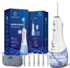 Hydropulseur - Brosses à Brosses à Dents électriques - Sans Fil Et Rechargeable - Comprend Deux Accessoires - Hydropulseur Sans Fil - Élimine Le Tartre - Dents Saines Et Propres