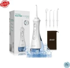 Thuys Water Flosser - Appareil à Soie Dentaire - Irrigateur Buccal électrique Pour Adultes Et Adolescents - 3 Positions - 4 Accessoires Inclus - Sac De Voyage GRATUIT - Waterpik - USB - Wit - 200 Ml