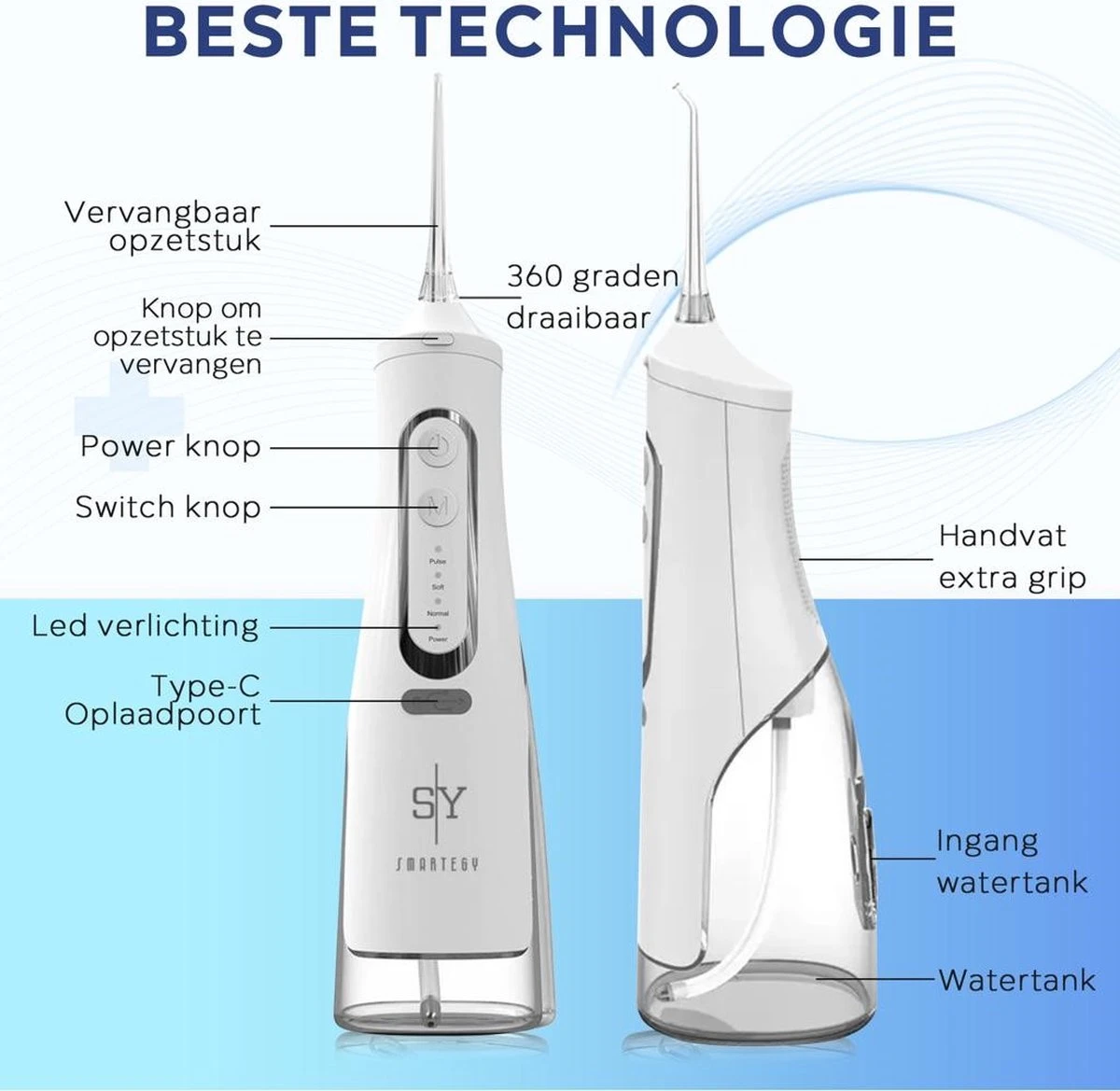 JRJ Online - Hydropulseur M209 - 310ML - 4 Positions - 4 Attachements - Irrigateur Oral - Appareil Dentaire - Wit 5 JRJ Online - Hydropulseur M209 - 310ML - 4 Positions - 4 Attachements - Irrigateur Oral - Appareil Dentaire - Wit – Image 5