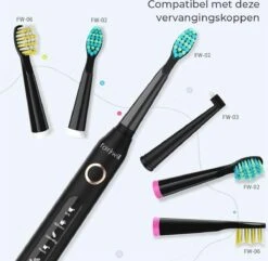 Brosse à Dents électrique Fairywill FW507 - Technologie Sonique - 3 Modes Personnalisés - Avec 3 Têtes De Brosse - Zwart -Dentaires Appareils Magasin 1200x1173