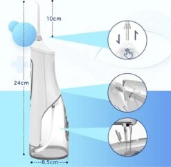 JRJ Online - Hydropulseur M209 - 310ML - 4 Positions - 4 Attachements - Irrigateur Oral - Appareil Dentaire - Wit 14 JRJ Online - Hydropulseur M209 - 310ML - 4 Positions - 4 Attachements - Irrigateur Oral - Appareil Dentaire - Wit -Dentaires Appareils Magasin 1200x1178 2