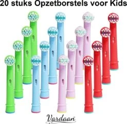 Têtes De Brosse EB-10A Pour Kids - 20 Pièces Tête De Brosse à Brosses à Dents électrique Vardaan - Oral-B - Soies Souples - Brosse à Dents électrique Junior - Hygiène Buccale - 20x