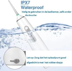 Hydropulseur Vital MR Rechargeable USB Waterpik Puissant - Sans Fil - Sans Danger Pour La Douche - Wit- 4 Accessoires - Nettoyage / Massage / Bretelles / Poches à Gencives -Dentaires Appareils Magasin 1200x1183 7