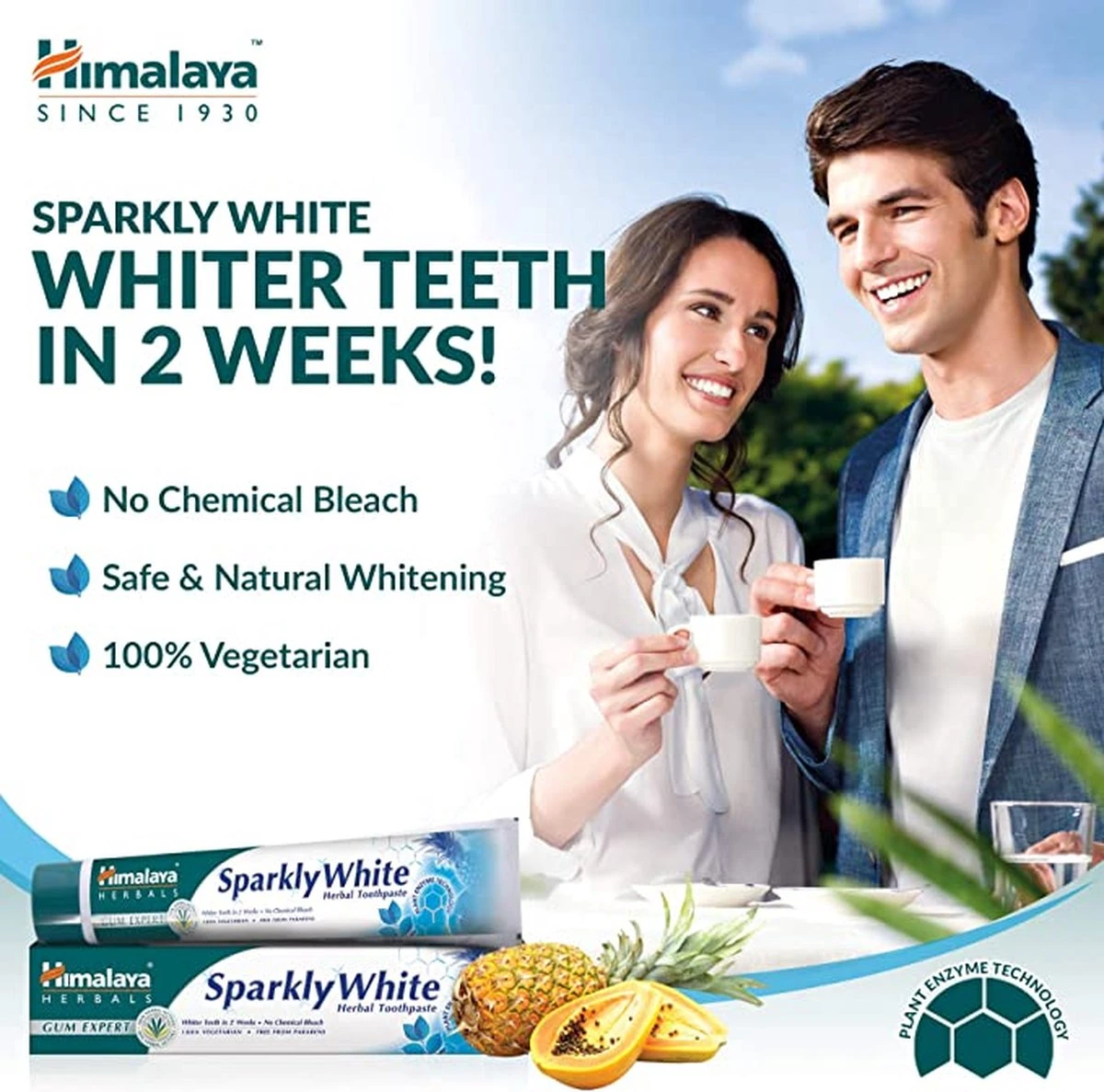 Himalaya Herbals Sparkling White - Dentifrice Aux Herbes - Dentifrice Aux Herbes - Végétarien - Dents Saines Et Witte - Dentifrice Sans Fluorure Ni Parabènes - 75 Ml 5 Himalaya Herbals Sparkling White - Dentifrice Aux Herbes - Dentifrice Aux Herbes - Végétarien - Dents Saines Et Witte - Dentifrice Sans Fluorure Ni Parabènes - 75 Ml – Image 5