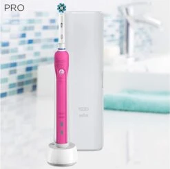 Oral B Oral-B PRO 750 CrossAction Adulte Brosse à Dents Rotative Oscillante Rose, Blanc -Dentaires Appareils Magasin 1200x1195