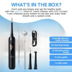 MODITO Tandsteen Verwijderaar - 5 Positions - Set Dentiste Inclus - Avec 3 Attachements - Électrique - Plaque Dentaire -Dentaires Appareils Magasin 1200x1196 7