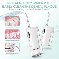 VOYOR WF500 Mini Irrigateur Oral, Hydropulseur Portable Sans Fil, Nettoyeur De Dents IPX7 Rechargeable Et étanche Avec 2 Réservoirs D'eau Amovibles -Dentaires Appareils Magasin 1200x1197 26