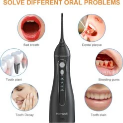 Mornwell Série 1400 - Hydropulseur Sans Fil - 5 Brosses - 1400 PSI - 4 Modes - Étanche IPX7 - Antidérapant -Dentaires Appareils Magasin 1200x1198 39