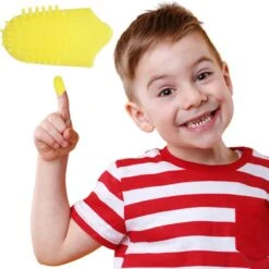 The Gumies® Kids - Brosse à Dents Doigt Pour Enfants Saveur Banane - Brosse à Dents Polymère Medisch - Brosse à Dents Souple Avec Etui De Rangement