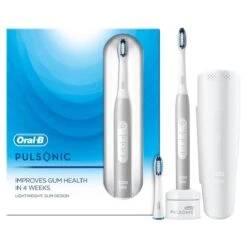 Oral B Oral-B Pulsonic 80322389 Brosse à Dents électrique Adulte Brosse à Dents à Ultrasons Platine, Blanc -Dentaires Appareils Magasin 1200x1200 201