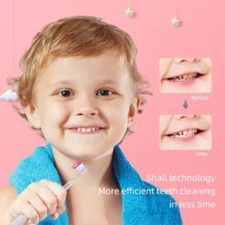 SEAGO - Brosse à Dents Sonique électrique Pour Enfants De 0 à 3 Ans Avec Minuterie Intelligente à Lumière LED - IPX7 - Rose -Dentaires Appareils Magasin 1200x1200 228