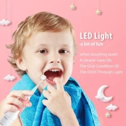 SEAGO - Brosse à Dents Sonique électrique Pour Enfants De 0 à 3 Ans Avec Minuterie Intelligente à Lumière LED - IPX7 - Rose -Dentaires Appareils Magasin 1200x1200 231