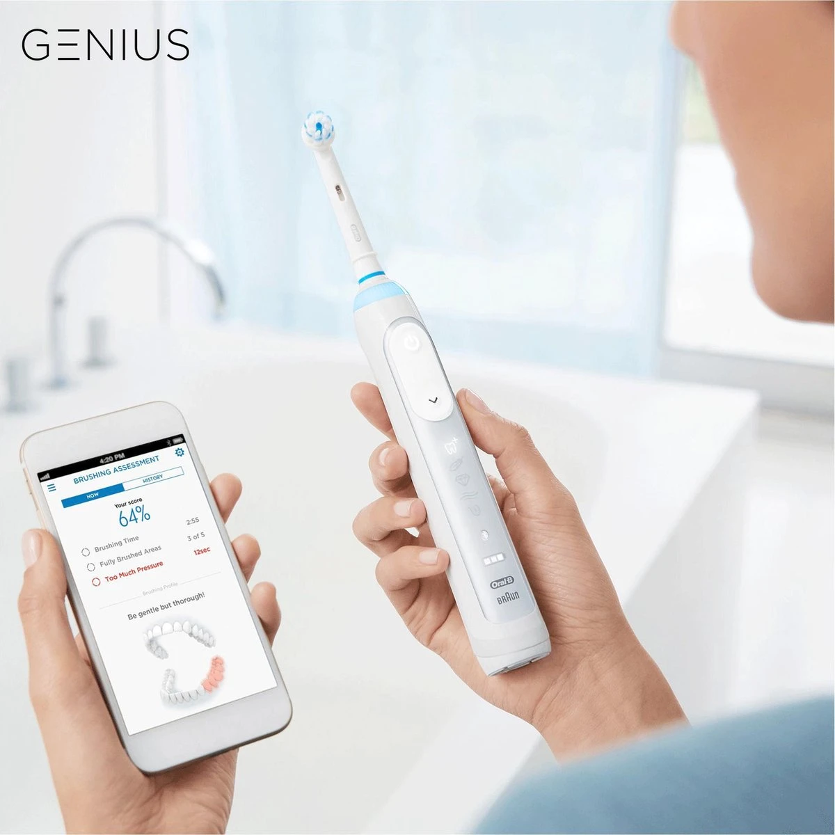 Oral B Oral-B Genius 80326457 Brosse à Dents électrique Adulte Brosse à Dents Rotative Oscillante Blanc 6 Oral B Oral-B Genius 80326457 Brosse à Dents électrique Adulte Brosse à Dents Rotative Oscillante Blanc – Image 6
