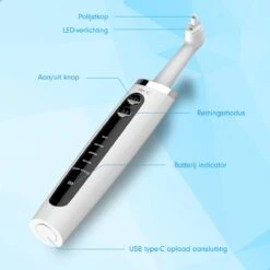 Polisseuse à Dents électrique DEN-T® PRO P350 - Wit - 5 Positions - 5 Accessoires - Polisseuse - Set De Polissage - Utilisable Avec Pâte à Polir & Tandpasta -- -Dentaires Appareils Magasin 1200x1200 368