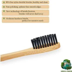 Ecorganic.nl - Soins Personnels - Dents - Brosse à Dents En Bamboe , Brosses à Dents En Bois Biodégradables En 8 Couleurs, Sans BPA, Brosse à Dents écologique Sans Plastique