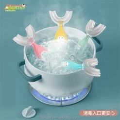 Brosse à Dents Pour Enfants - Brosse à Dents - Pour Bébés - Pour Tout-petits - En Forme De U - 360 Degrés - Siliconen - Couleur Rose - 0-6 Ans -Dentaires Appareils Magasin 1200x1200 379