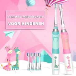 Brosse à Dents électrique Pour Enfants - Fille Et Garçon - De 3 à 12 Ans - Brosse à Dents Pour Enfants Sur Pile (1x AAA Non Incluse) - Étanche - Avec LED - 3x Têtes De Brosse - Minuterie Intelligente - Vert -Dentaires Appareils Magasin 1200x1200 41