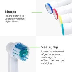 Cheqo® - Têtes De Brosse 4 Pièces Pour Brosse à Dents électrique - Convient à La Plupart Des Brosses à Dents électriques - Anneau De Couleur Propre En Bas - Longueur 7 Cm -Dentaires Appareils Magasin 1200x1200 429