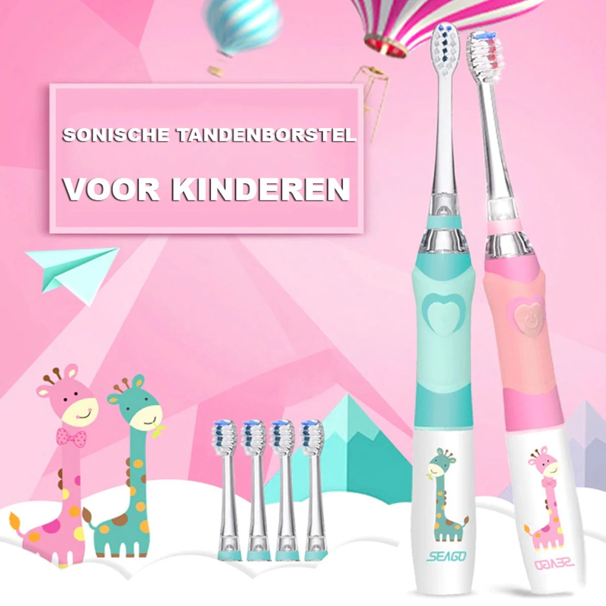 Brosse à Dents électrique Pour Enfants - Fille Et Garçon - De 3 à 12 Ans - Brosse à Dents Pour Enfants Sur Pile (1x AAA Non Incluse) - Étanche - Avec LED - 3x Têtes De Brosse - Minuterie Intelligente - Rose 6 Brosse à Dents électrique Pour Enfants - Fille Et Garçon - De 3 à 12 Ans - Brosse à Dents Pour Enfants Sur Pile (1x AAA Non Incluse) - Étanche - Avec LED - 3x Têtes De Brosse - Minuterie Intelligente - Rose – Image 6