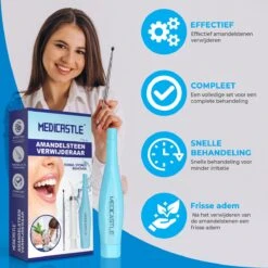 MediCastle Premium Tonsil Stone Remover - Kit D'élimination Des Amygdales - Outil LED Avec 3 Buses - Seringue Incurvée -Dentaires Appareils Magasin 1200x1200 546