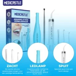 MediCastle Premium Tonsil Stone Remover - Kit D'élimination Des Amygdales - Outil LED Avec 3 Buses - Seringue Incurvée -Dentaires Appareils Magasin 1200x1200 548