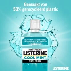 Listerine® Cool Mint Goût Doux, Rince-bouche Sans Alcool Aux Huiles Essentielles, Aide à éliminer Les Bactéries Et Rafraîchit L’haleine Durablement, 500 Ml - Lot De 3 -Dentaires Appareils Magasin 1200x1200 565