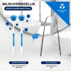 Duerté - Gratte-langue En Acier Inoxydable Pour Les Soins Bucco-dentaires - 5 Pièces - Racle-langue Durable - Brosse à Langue - Gratte-langue - Y Compris 3 Arcs De Fil Dentaire -Dentaires Appareils Magasin 1200x1200 578