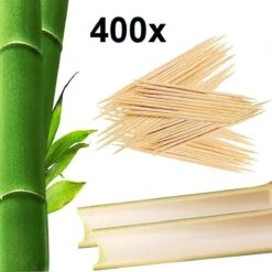 400 Pièces - FSC® En Bois De Bouleau - Cure-dents Bois Double Face Cure-dents - Thin 65 MM Toothpick - Pack