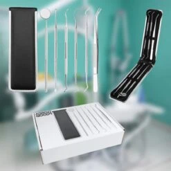 AdroitGoods Ensemble De Dentiste En Acier Inoxydable 7 Pièces - Crochet Et Miroir Inclus - Cure- Cure-dents - Plaque - Ensemble De Soins Des Dents -Dentaires Appareils Magasin 1200x1200 626