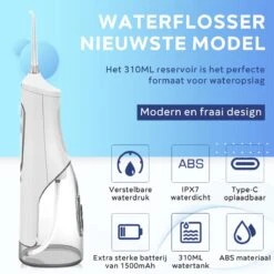 JRJ Online - Hydropulseur M209 - 310ML - 4 Positions - 4 Attachements - Irrigateur Oral - Appareil Dentaire - Wit 11 JRJ Online - Hydropulseur M209 - 310ML - 4 Positions - 4 Attachements - Irrigateur Oral - Appareil Dentaire - Wit -Dentaires Appareils Magasin 1200x1200 668