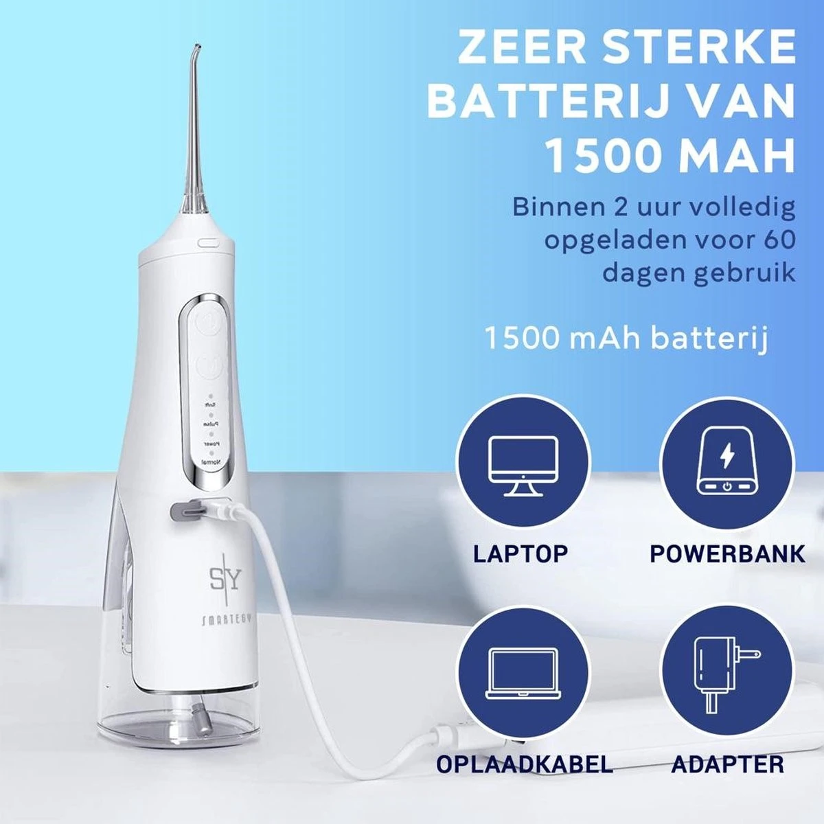 JRJ Online - Hydropulseur M209 - 310ML - 4 Positions - 4 Attachements - Irrigateur Oral - Appareil Dentaire - Wit 8 JRJ Online - Hydropulseur M209 - 310ML - 4 Positions - 4 Attachements - Irrigateur Oral - Appareil Dentaire - Wit – Image 8