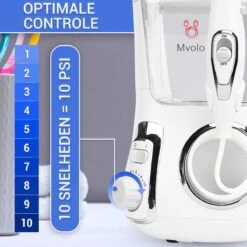 Hydropulseur Mvolo - Nettoyant Pour La Bouche Et Les Gencives - Hydropulseur - Hydropulseur électrique - Incl. 4 Accessoires – 10 Positions -Dentaires Appareils Magasin 1200x1200 678