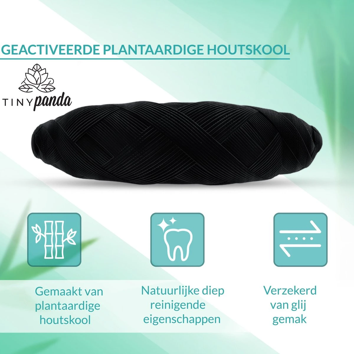 Fil De Soie écologique - 1 Fil De Charbon De Bambou Et 1 Fil Recharge D'amidon De Maïs 100% Végétalien Et Biodégradable - Saveur De Menthe - Avec Bocal En Verre Rechargeable - Tiny Panda 4 Fil De Soie écologique - 1 Fil De Charbon De Bambou Et 1 Fil Recharge D'amidon De Maïs 100% Végétalien Et Biodégradable - Saveur De Menthe - Avec Bocal En Verre Rechargeable - Tiny Panda – Image 4