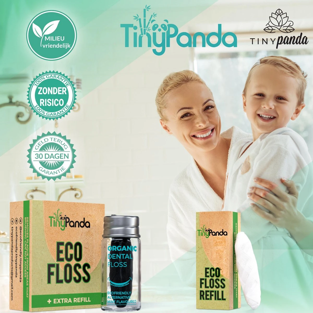 Fil De Soie écologique - 1 Fil De Charbon De Bambou Et 1 Fil Recharge D'amidon De Maïs 100% Végétalien Et Biodégradable - Saveur De Menthe - Avec Bocal En Verre Rechargeable - Tiny Panda 6 Fil De Soie écologique - 1 Fil De Charbon De Bambou Et 1 Fil Recharge D'amidon De Maïs 100% Végétalien Et Biodégradable - Saveur De Menthe - Avec Bocal En Verre Rechargeable - Tiny Panda – Image 6