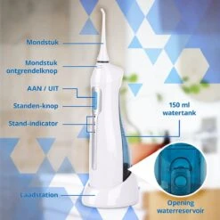 Hydropulseur Optismile - Irrigateur Oral électrique - Sans Fil Et Rechargeable - Comprend Deux Accessoires -Dentaires Appareils Magasin 1200x1200 696