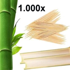 1000 Pièces - FSC® Bouleau En Bois - Cure-dents Double Face Cure-dents Bois - Toothpick Mince 65 MM - Forfait Avantage