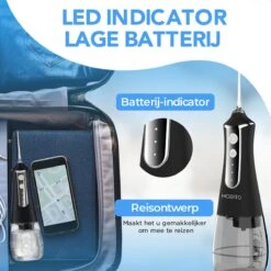 MODITO Hydropulseur PRO - 350ML - 3 Positions - 6 Attachements - Irrigateur Buccal - Hydropulseur Sans Fil - Zwart 15 MODITO Hydropulseur PRO - 350ML - 3 Positions - 6 Attachements - Irrigateur Buccal - Hydropulseur Sans Fil - Zwart -Dentaires Appareils Magasin 1200x1200 717