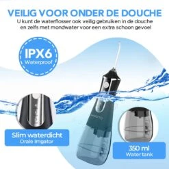 MODITO Hydropulseur PRO - 350ML - 3 Positions - 6 Attachements - Irrigateur Buccal - Hydropulseur Sans Fil - Zwart 16 MODITO Hydropulseur PRO - 350ML - 3 Positions - 6 Attachements - Irrigateur Buccal - Hydropulseur Sans Fil - Zwart -Dentaires Appareils Magasin 1200x1200 718