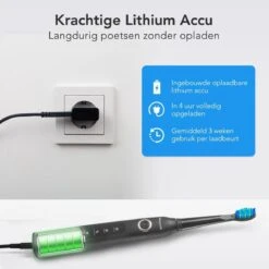 Brosse à Dents électrique LifeGoods - Rechargeable Par USB - 4 Têtes De Brosse - Zwart -Dentaires Appareils Magasin 1200x1200 74