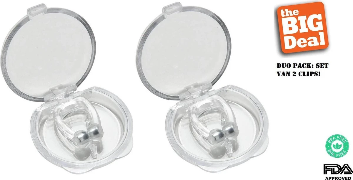 Pince-nez Anti-ronflement En Silicone - Aide Au Sommeil Ronflement Soulagement De La Bouche Sèche Respiration - Set DUO 1 Pince-nez Anti-ronflement En Silicone - Aide Au Sommeil Ronflement Soulagement De La Bouche Sèche Respiration - Set DUO