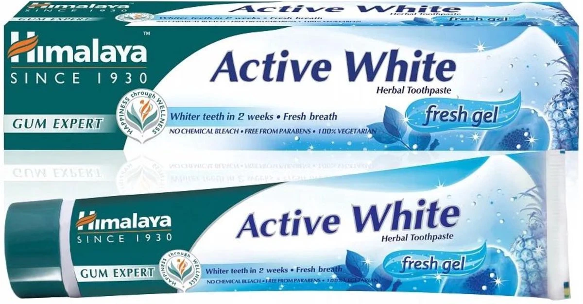 Himalaya Herbals Active White Dentifrice Fresh Gel - Dentifrice Aux Herbes - Gencives Saines Et Dents Plus Blanches - Végétarien - Dentifrice Sans Fluorure Ni Parabènes - 75 Ml 1 Himalaya Herbals Active White Dentifrice Fresh Gel - Dentifrice Aux Herbes - Gencives Saines Et Dents Plus Blanches - Végétarien - Dentifrice Sans Fluorure Ni Parabènes - 75 Ml