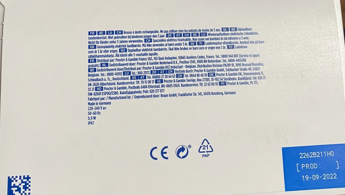 Oral B Oral-B Professional Care 80323731 Brosse à Dents électrique Adulte Brosse à Dents Rotative Oscillante Blanc 3 Oral B Oral-B Professional Care 80323731 Brosse à Dents électrique Adulte Brosse à Dents Rotative Oscillante Blanc – Image 3