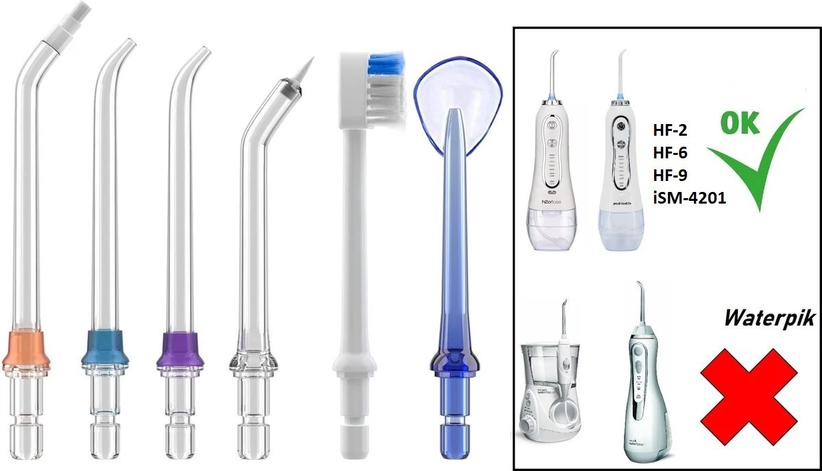 Ensemble De Remplacement D'accessoires Pour Hydropulseur Set - Set D'accessoires Pour Pointes PositiveLife - Embouts De Jet - Attachement Orthodontique - Nettoyeur De Langue - Attachement Pour Brosse à Dents 1 Ensemble De Remplacement D'accessoires Pour Hydropulseur Set - Set D'accessoires Pour Pointes PositiveLife - Embouts De Jet - Attachement Orthodontique - Nettoyeur De Langue - Attachement Pour Brosse à Dents