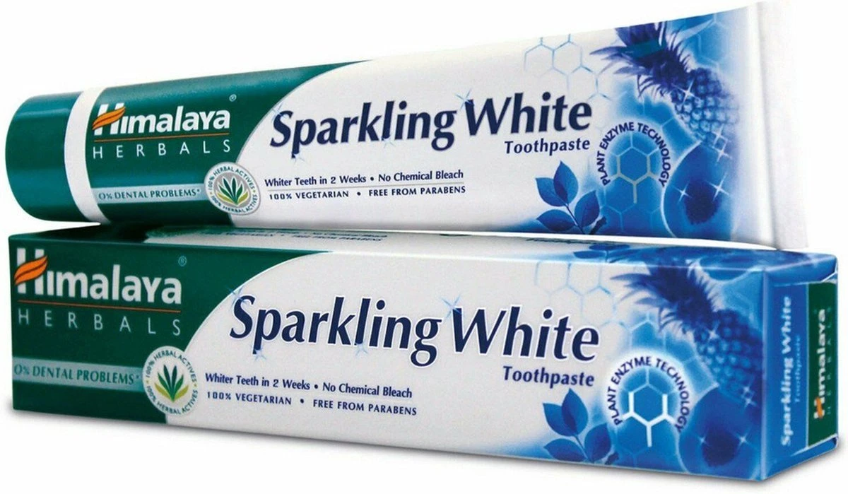 Himalaya Herbals Sparkling White - Dentifrice Aux Herbes - Dentifrice Aux Herbes - Végétarien - Dents Saines Et Witte - Dentifrice Sans Fluorure Ni Parabènes - 75 Ml 1 Himalaya Herbals Sparkling White - Dentifrice Aux Herbes - Dentifrice Aux Herbes - Végétarien - Dents Saines Et Witte - Dentifrice Sans Fluorure Ni Parabènes - 75 Ml