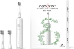 Brosse à Dents Sonique Électrique Rechargeable - Sonic - Avec Minuterie Et 3 Têtes De Brosse, 4 Modes De Brossage Étanche SG551 - Étanche - Plus Étanche Et Sûre - Zwart/ Wit