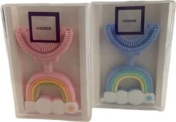 Medies - Brosse à Dents Enfant 360° En U Arc-en-Ciel Rose | Brosse à Dents Pour Bébé | Brosse à Dents Pour Enfants | Brosse à Dents Pour Tout-petits | Forme En U - Silicone - Sans Bpa - 2 à 7 Ans -Dentaires Appareils Magasin 1200x836 1